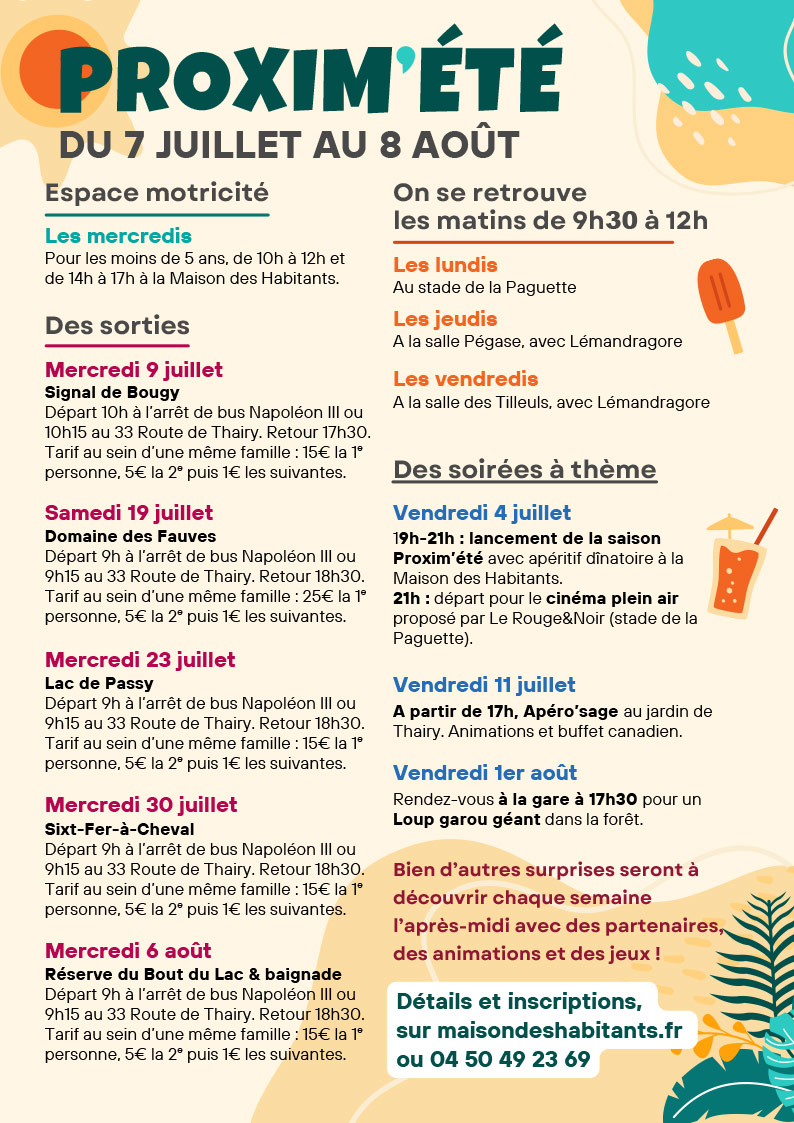 Flyer proximété du 7 juillet au 8 aout 2025